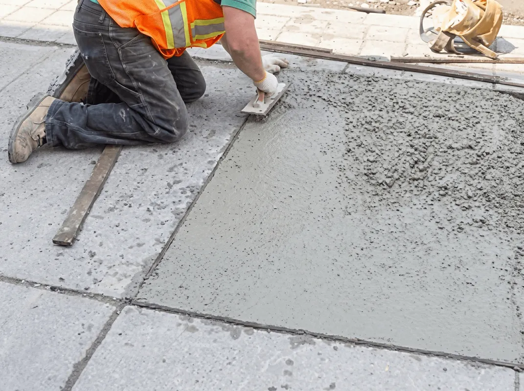 Professional repairing a concrete floor in Columbia, SC