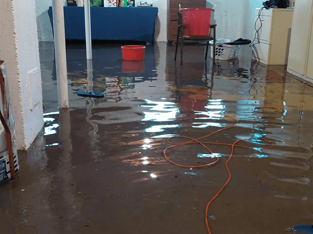 Basement with boiler, cabinets and washing machine completely flooded in Columbia, SC